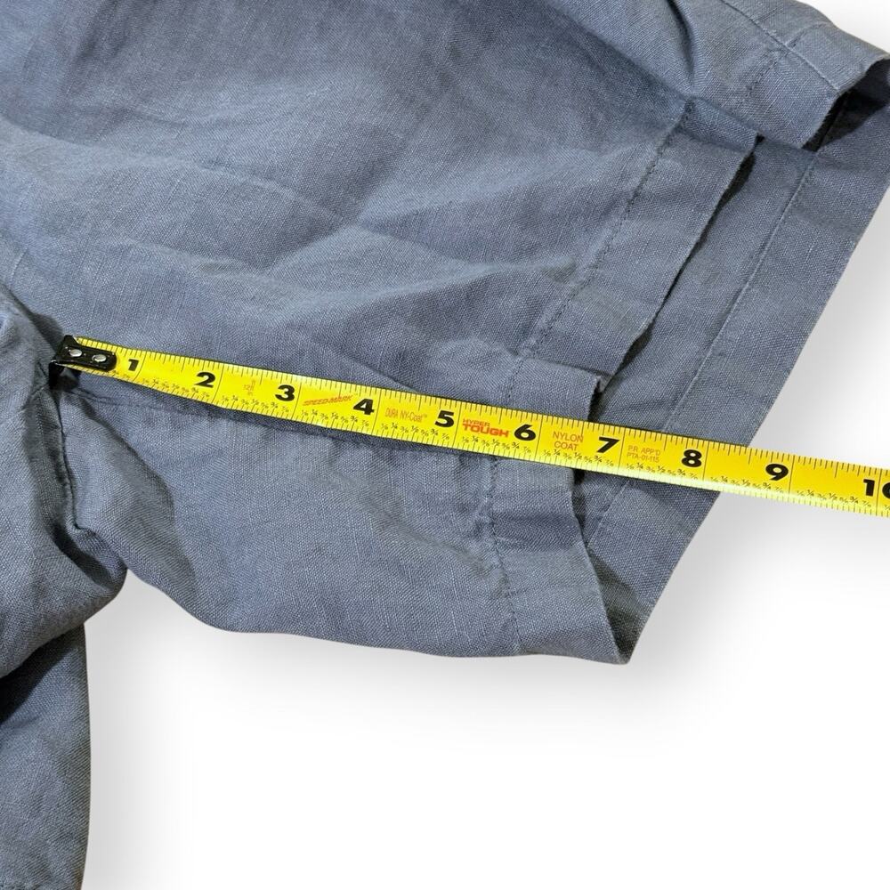 J. Jill Pure Jill Blue 100% Linen Shorts S Pull On Elastic Waist Slash Pockets - Picture 8 of 8